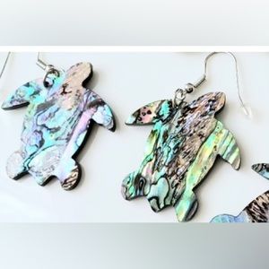 Brand New Abalone Shell Turtle Earrings